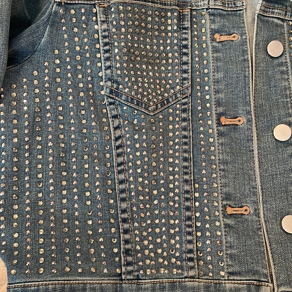 Chico’s Rhinestone Jean Jacket - Picture 2 of 4